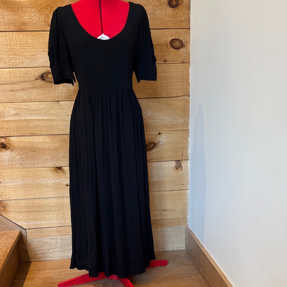 Madewell Black Maxi Dress with Puff Sleeves